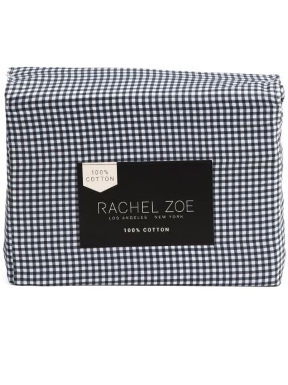 Rachel Zoe Black and White Gingham Cotton Sheet Set